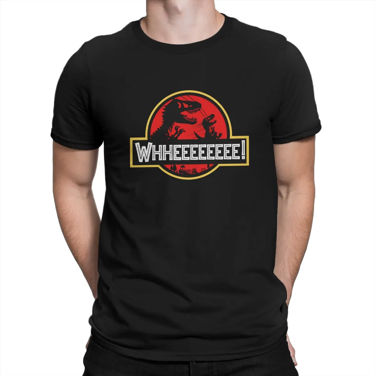 

Whheeeee Swingset Hip Hop TShirt Jurassic Park Dinosaurs Film Leisure T Shirt Newest T-shirt For Adult