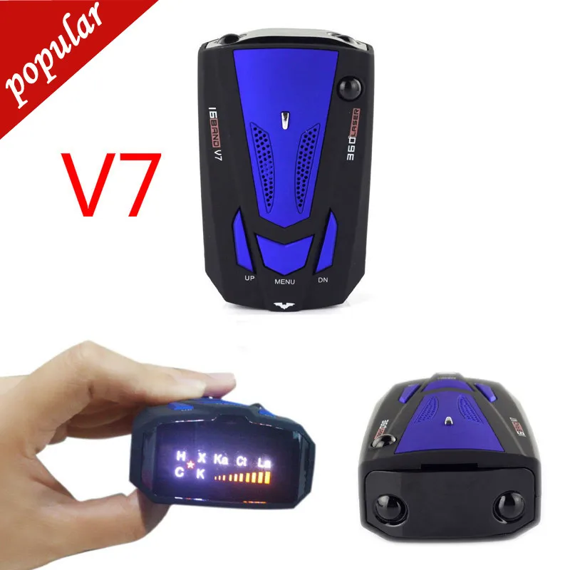 

Car Radar Detector English Russian Auto 360 Degree Vehicle V7 Speed Voice Alert Alarm Warning 16 Band Led Display