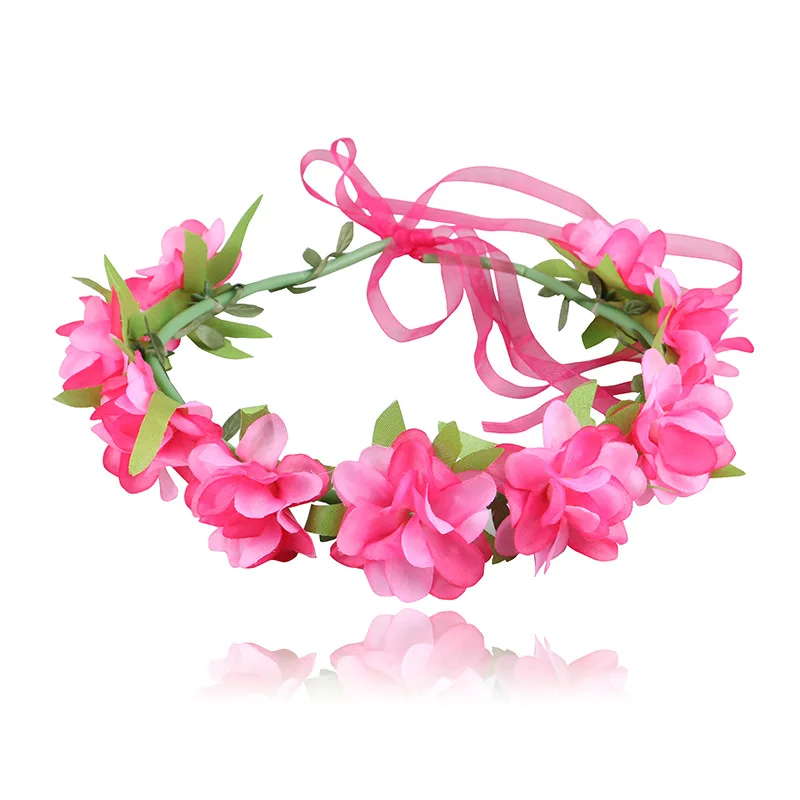 

6Colors Women Bohemia Beach Headband Floral Hair Lady Girls Bride Flower Headband Floral Head Wreath Garlands