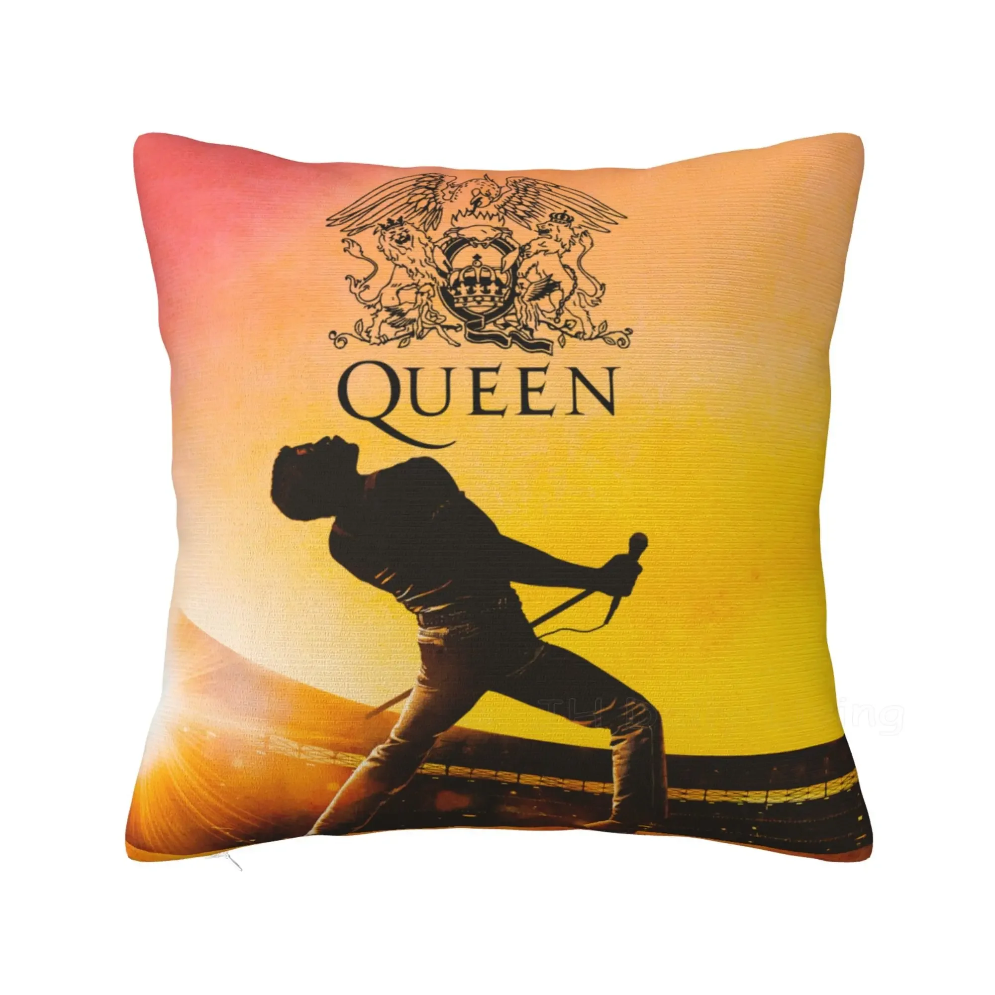Фото Чехол для подушки Freddie Mercury Queen Rock Band, декоративная наволочка из полиэстера, художественная наволочка 18x18 дюймов, домашний декор для дивана №1