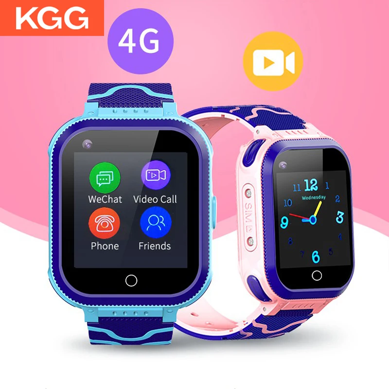 

KGG Video Call Phone Watch 4G Kids Smart Watch GPS Tracker SOS Call Children Clock Student Smartwatch Call Back Montior.