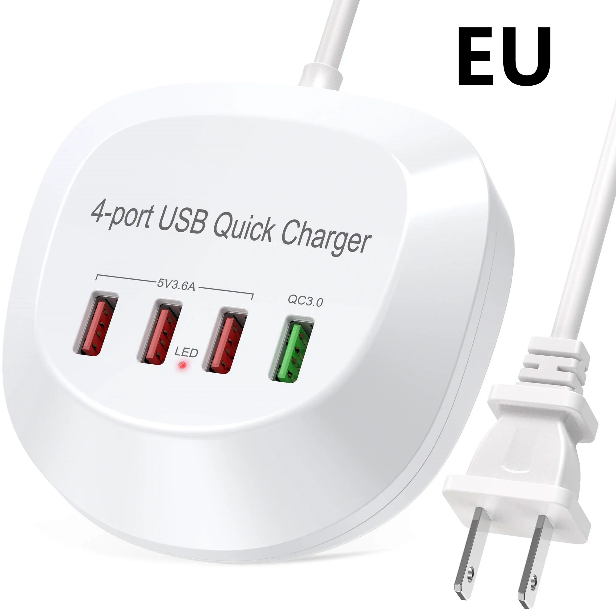 

4-Port USB Quick Charger 5V/ 3.4A 9V/2A 12V/1.5A Quick Charge QC3.0 Charger Station Dock Multi USB Fasting Charger For Phone