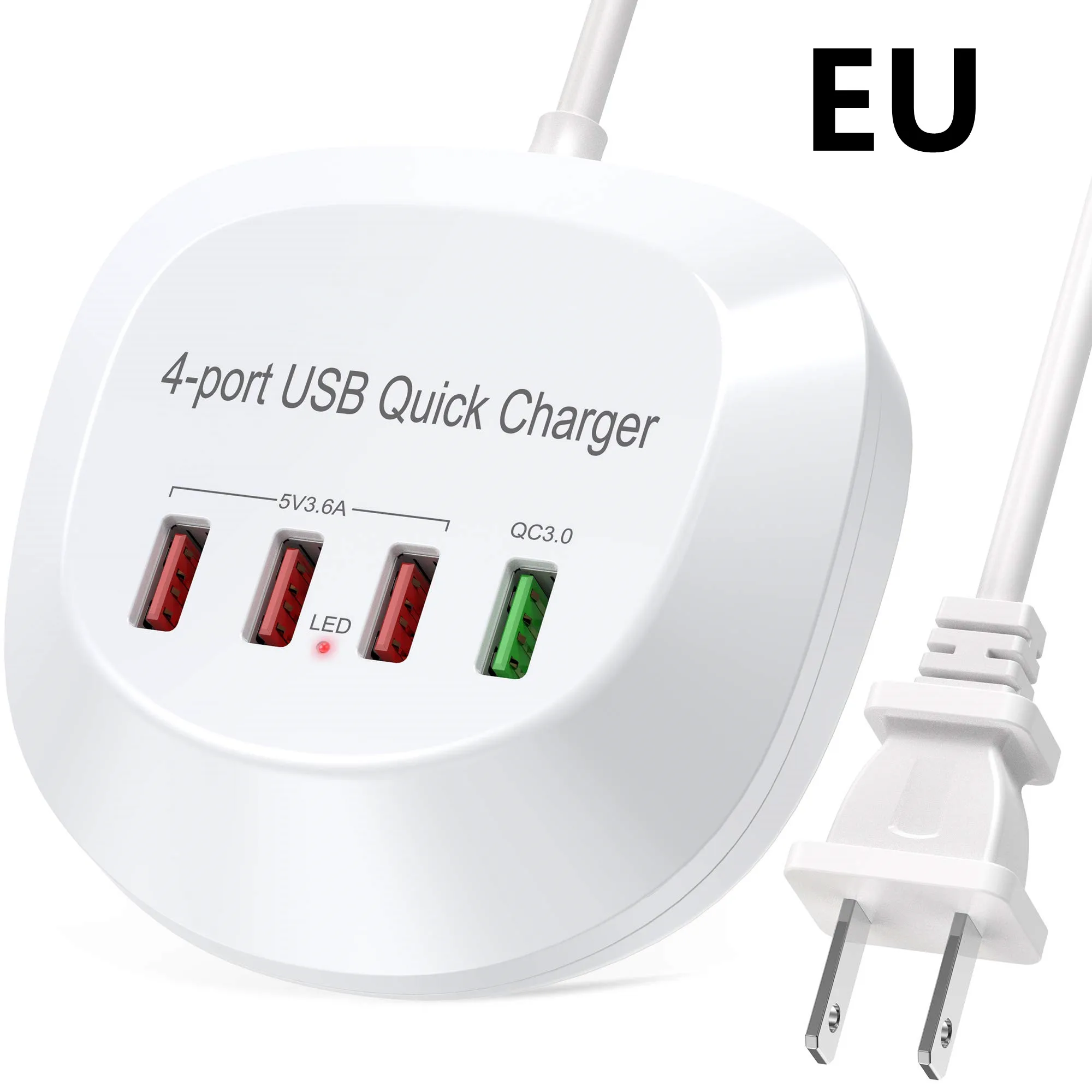 

Зарядное устройство с 4 USB-портами, 5 В/3,4 А, 9 В/2 А, 12 В/1,5 А