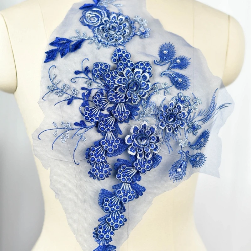 

Европейский стиль 3D вышивка нашивка и одежда кружевная ткань DIY модные нашивки ручной работы