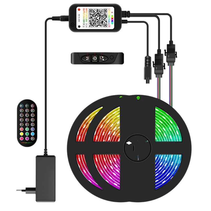 

LED Light Strip Bedroom SMD5050 Smart App Music Sync RGB Light Strip With Remote Control For Home Room 10M
