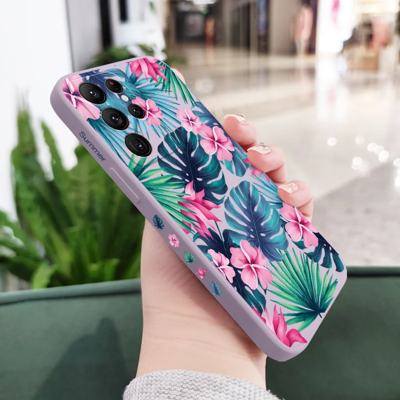 Colorful Flowers Phone Case For Samsung Galaxy S23 S22 S21 S20 Ultra Plus FE S10 S9 S10E Note 20 ultra 10 9 Plus Cover