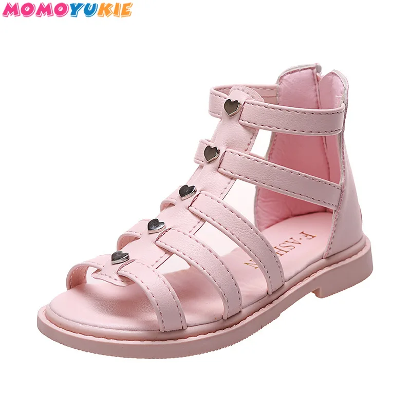 

Girls Sandals 2022 Summer Kids Gladiator Sandals Boots Back Roma Shoes Narrow Band Princess Shoes For Child Baby Black Begie
