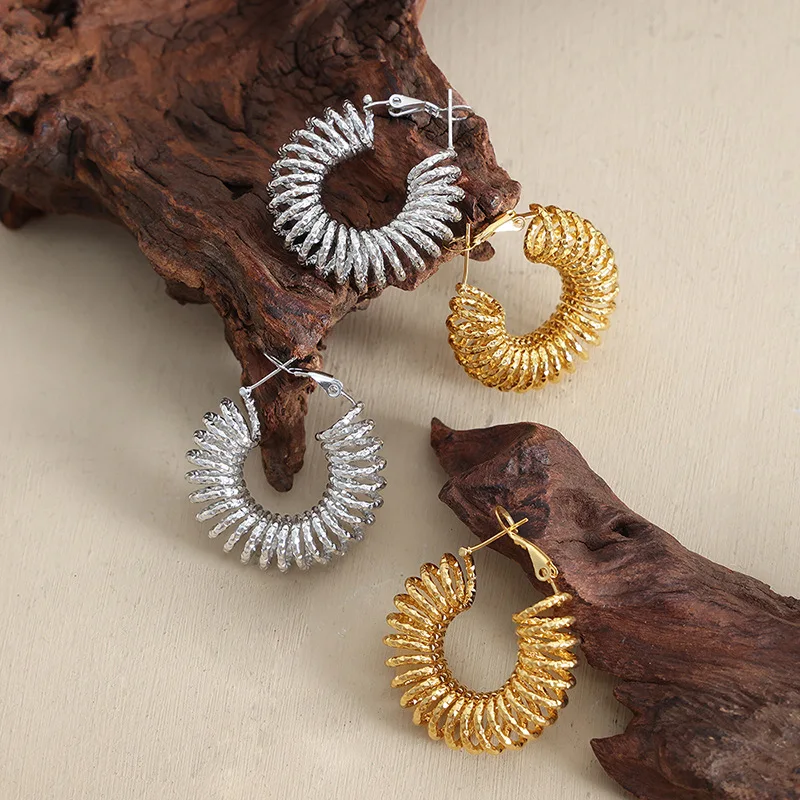 

Earrings titanium steel plated 18K gold 2023 non-fading jewelry