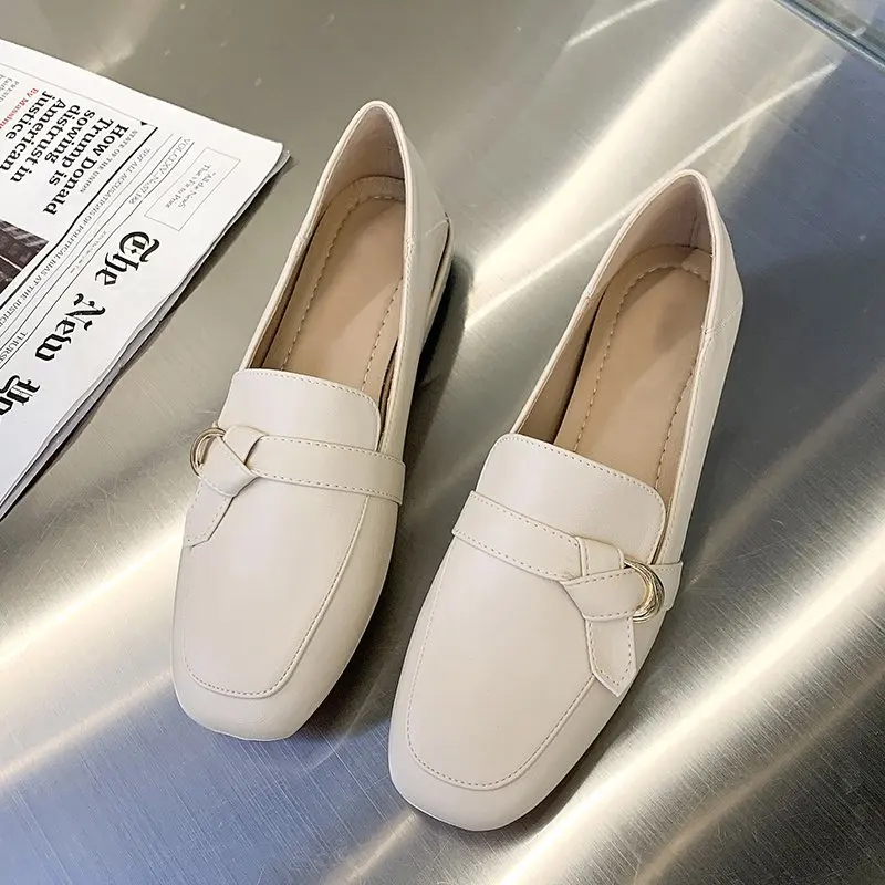 

Новинка лета 2022, подходящие ко всему женские туфли на высоком каблуке с квадратным носком, мягкая кожаная простая нежная однотонная женская...