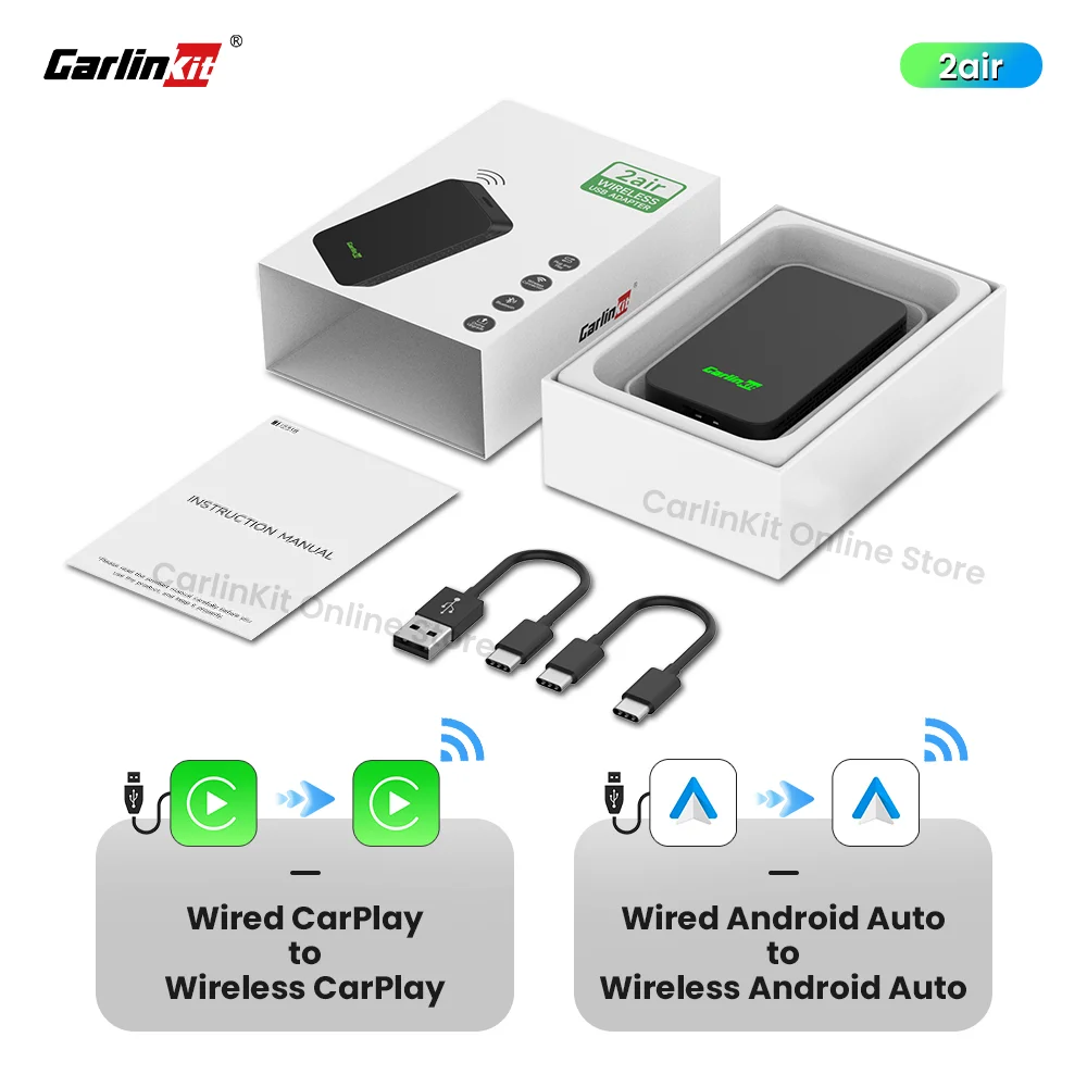 

Carlinkit 5.0 2air CarPlay Android Auto Проводной к беспроводному адаптеру для Carplay Android Auto BLE WIFI Wireless