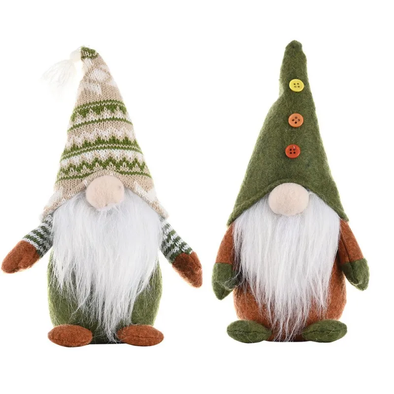 

Faceless Doll Forest Elderly Decoration Fashion Plaid Hat Old Man Doll Scene Decorations W