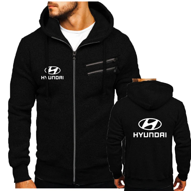 

Мужская Флисовая Толстовка с капюшоном, уличная Свободная куртка с капюшоном и принтом логотипа автомобиля Hyundai, 2022