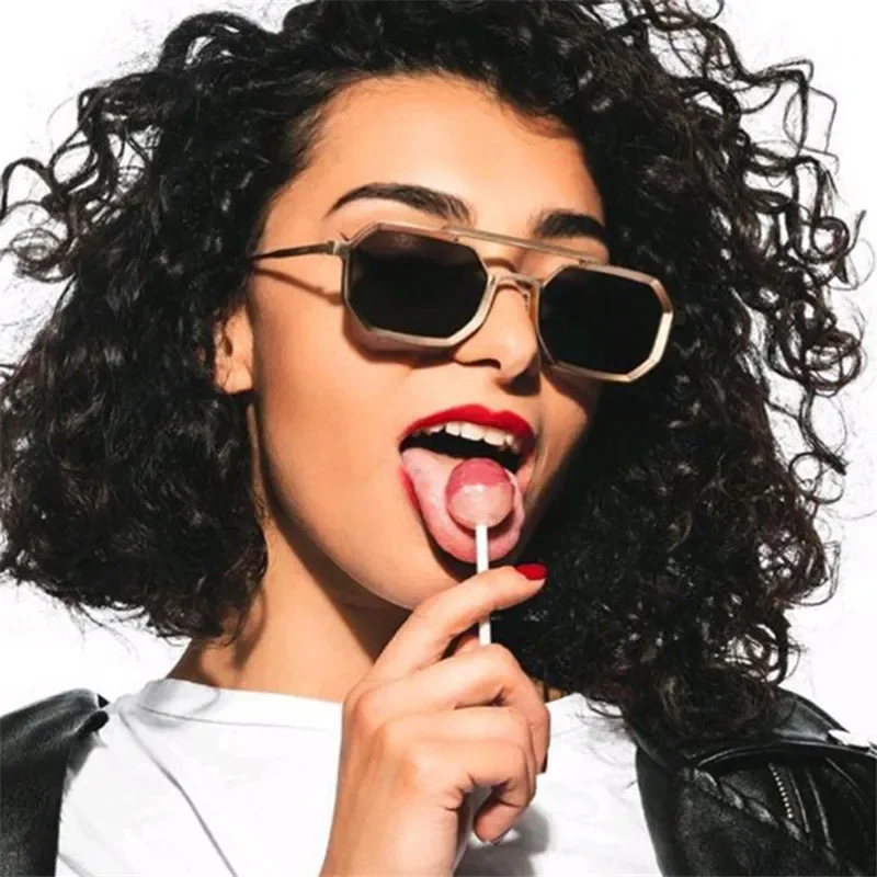 Многоугольные солнцезащитные очки для мужчин 2023 винтажные мужские ретро