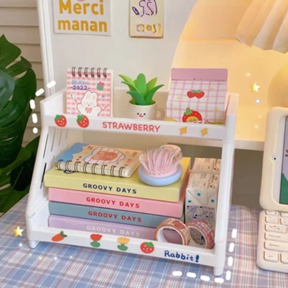 Двухслойный настольный органайзер для хранения косметики офиса дома кухни