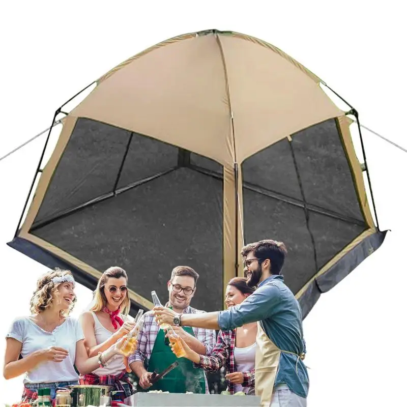 

Outdoor Camping Tent PopUp Instant Screened Gazebo Canopy For 6-8 People Portable Shelter Enclosure For Outdoor Backyard