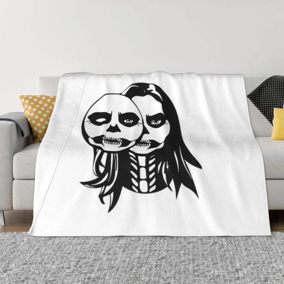 Ультрамягкое Флисовое одеяло Lizzy Mcalpine Merch с изображением черепа