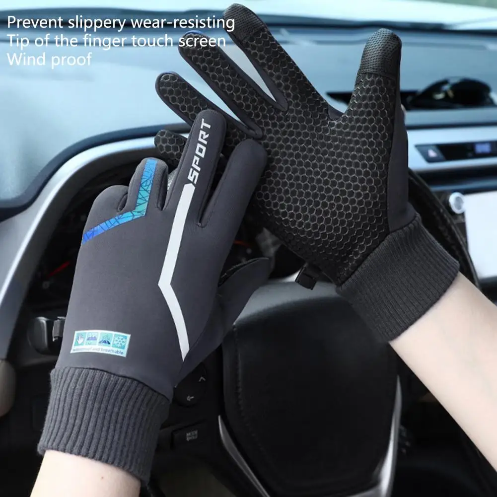 

Ridding Gloves Fleece Lining Touch Screen Design Honeycomb Thread Cuff Buckle Water Proof Thermal Fleece Running Ski Gloves