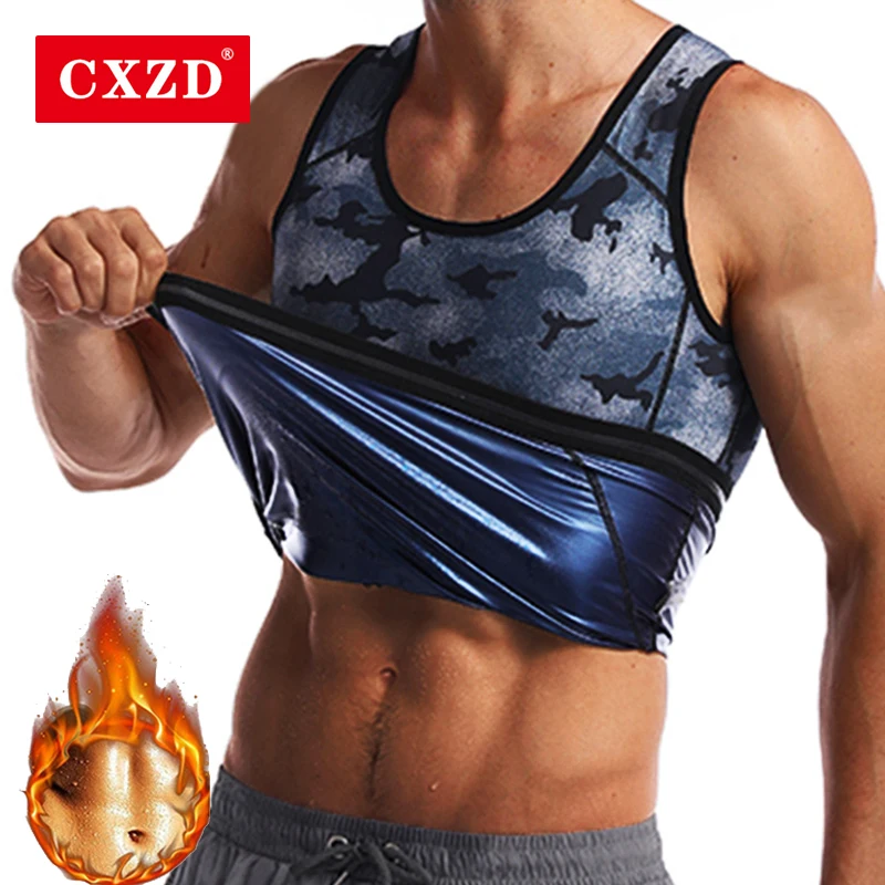 

CXZD корректор фигуры, сауна, жилет от пота, тренировочная майка, топ для талии, тренировочная одежда для мужчин, компрессионный женский жилет