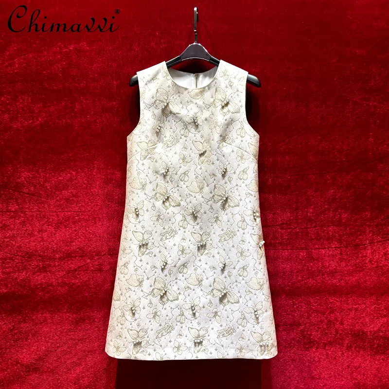 Роскошное жаккардовое элегантное ТРАПЕЦИЕВИДНОЕ ПЛАТЬЕ ручной работы с