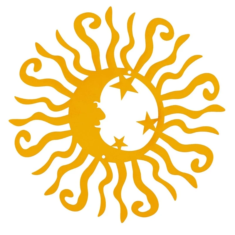 

Metal Sun Moon Face Statue Wall Hanging Home Indoor Outdoor Garden Decoration G99A