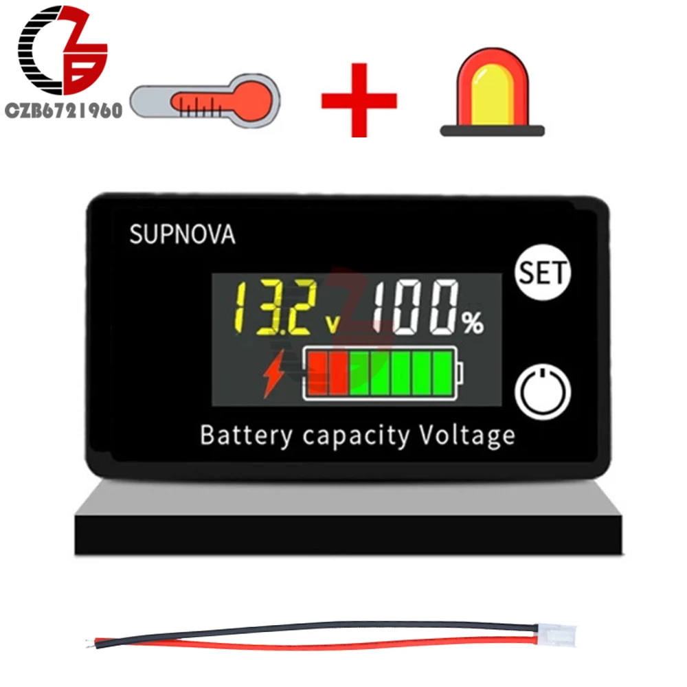 

6133A LCD Battery Capacity Indicator DC 8V-100V Lead Acid Lithium LiFePO4 Car Motorcycle Voltmeter Voltage Gauge 12V 24V 48V 72V