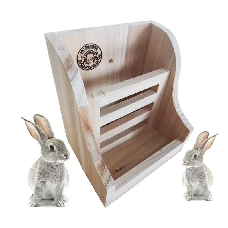 

Rabbit Hay Feeder Wooden Double Layer Hay Holder For Guinea Pigs Bunny Grass Feeder For Rabbit Guinea Pig Hamster Small Animals