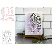2022 new scrapbook decorate embossing template layering wisteria metal cutting dies stamps set diy gift card craft reusable mold