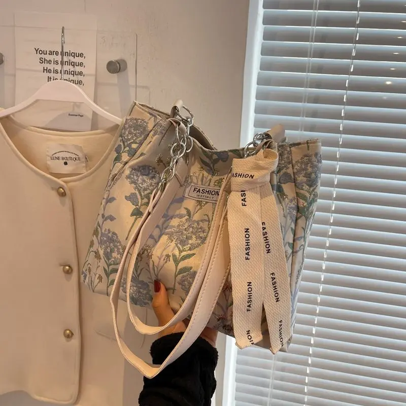 Fashion Handbag Bag Luxury Designer Purses Handbags for Women Canvas Shopper Jacquard Embroidery Summer Beach Shoulder Tote Bag