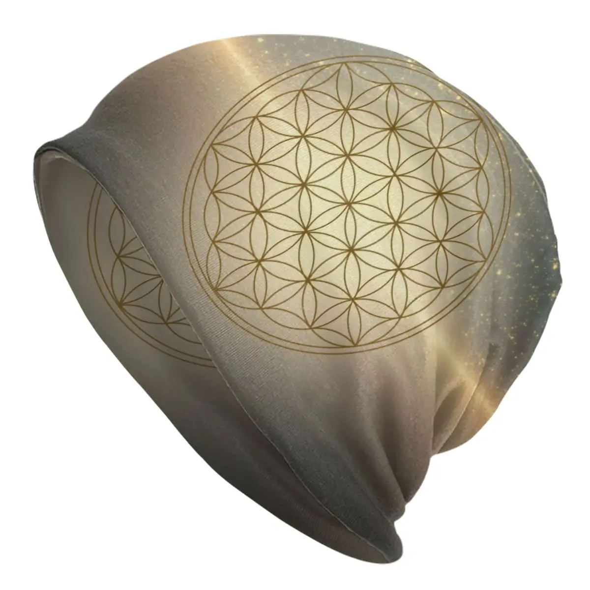 

Шапка с цветочным рисунком жизни, шапки, вязаная шапка в стиле хип-хоп для женщин и мужчин, зимние теплые шапочки с мандалой и буддистским рисунком, облегающие шапки