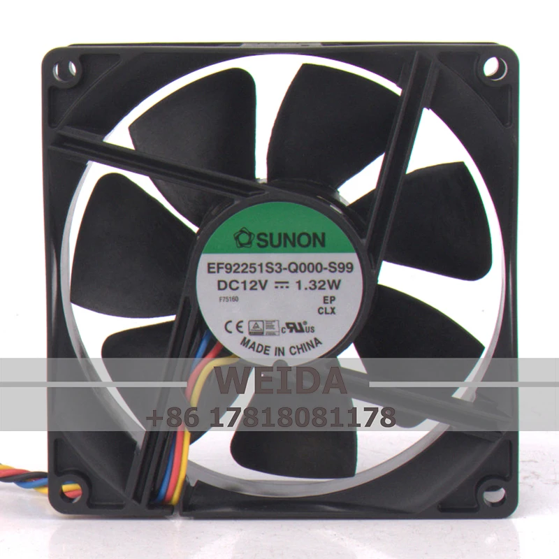 

EF92251S3-Q000-S99 Case Cooling fan For SUNON 24V48V DC12v 1.32W ECAC 92X92X25MM 9CM 9025 Chassis PWM Temperature Controlled Fan
