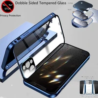 for iphone 13 12 11 pro max 13mini 12mini shockproof full lens protection privacy magnetic transparent case snap on case