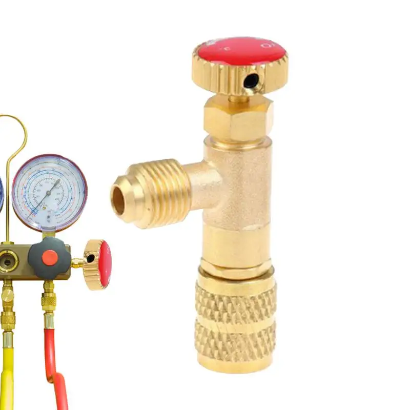 

Brass Filling Safety Valve Safety Adapter Air Conditioner Filling Safety Valve R410a R22 Refrigerant 1/4 Safety Adapter Air