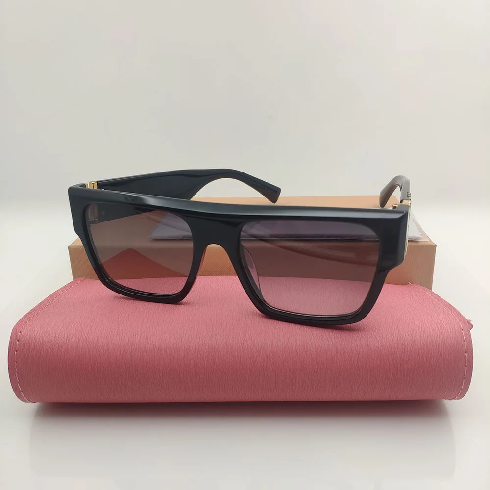 

2022 Brand Acetate Party Sunglasses Square Black Brand Designer Large Summer Retro Shades For Woman For Women Ladies Sunglasses