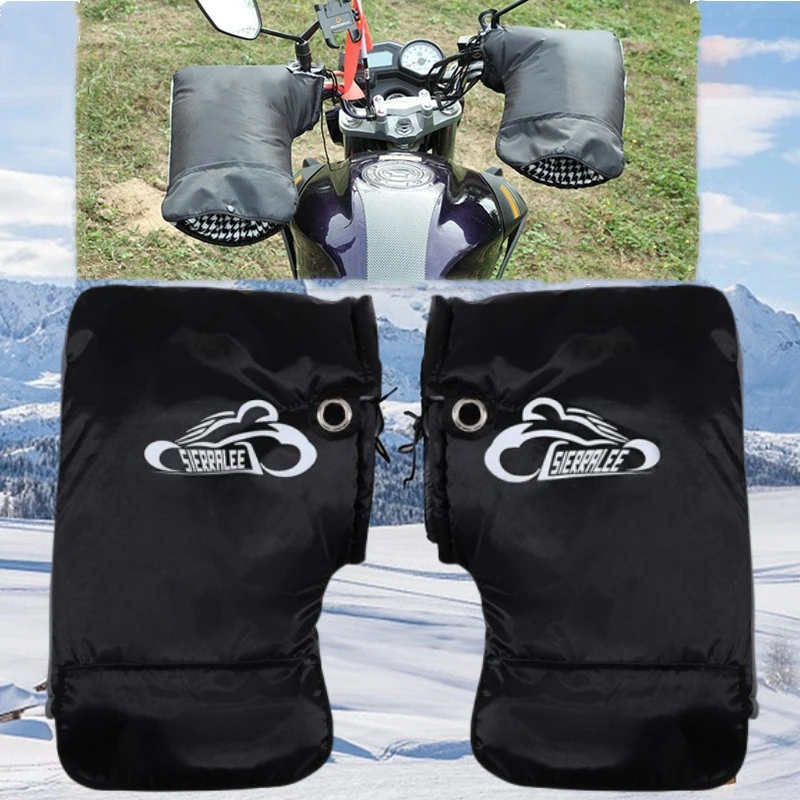 Теплые мотоциклетные перчатки на руль теплые водонепроницаемые ветрозащитные