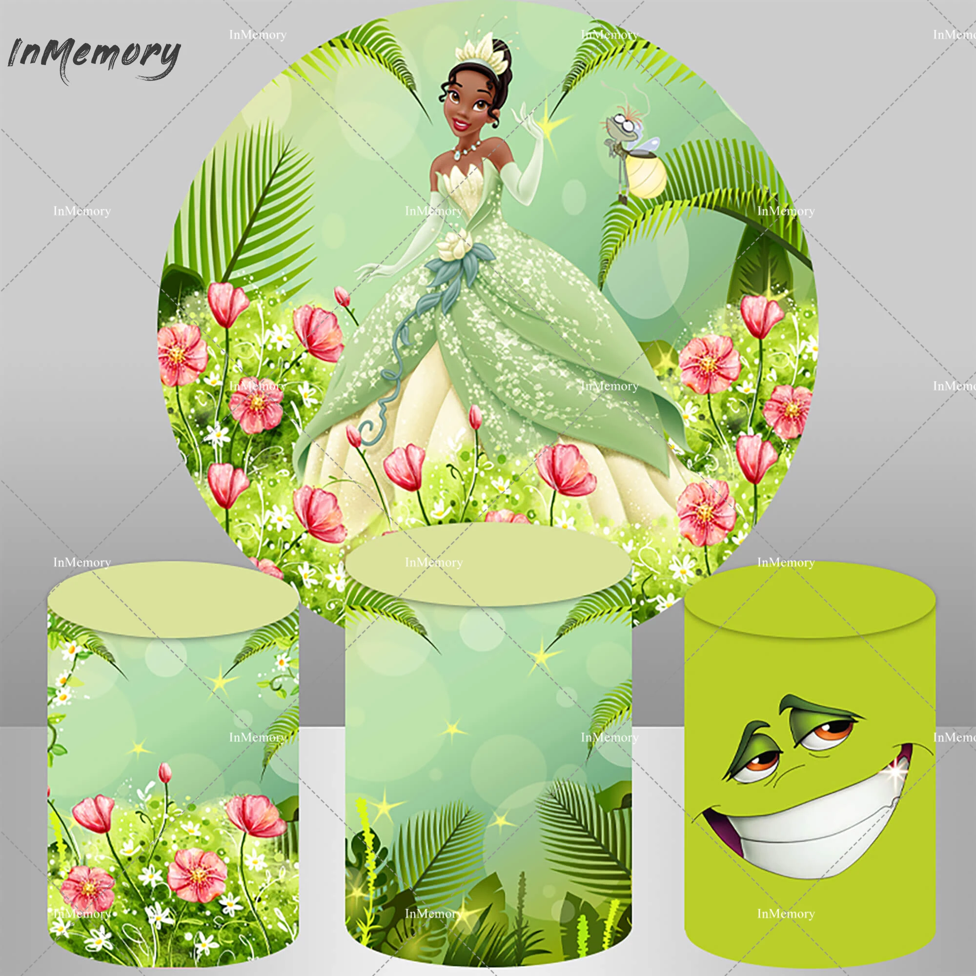 Принцесса Тиана и лягушка детский круглый фон для душа чехол девочек цветы
