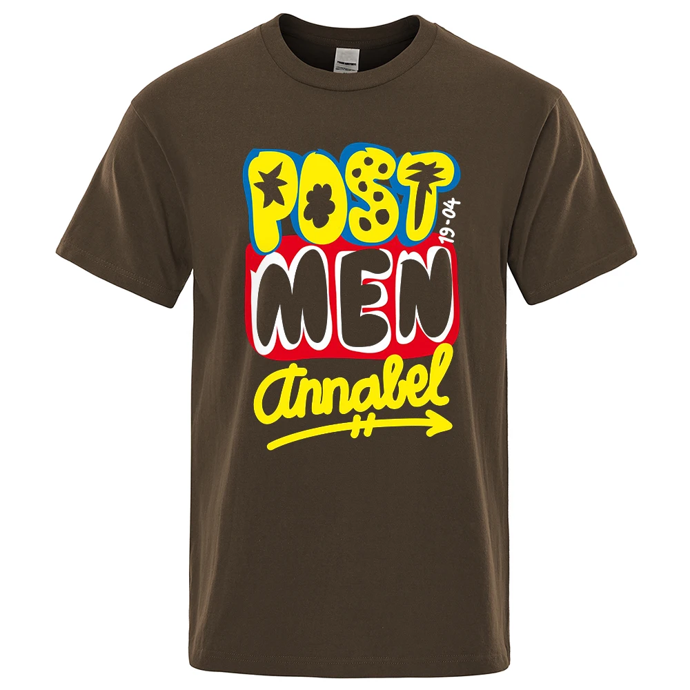 

Postman Annalel 1904 Men Tops Fashion Crewneck Brand T Shirt Cotton Summer T-Shirt Casual Breathable O-Neck Clothes Oversize Top