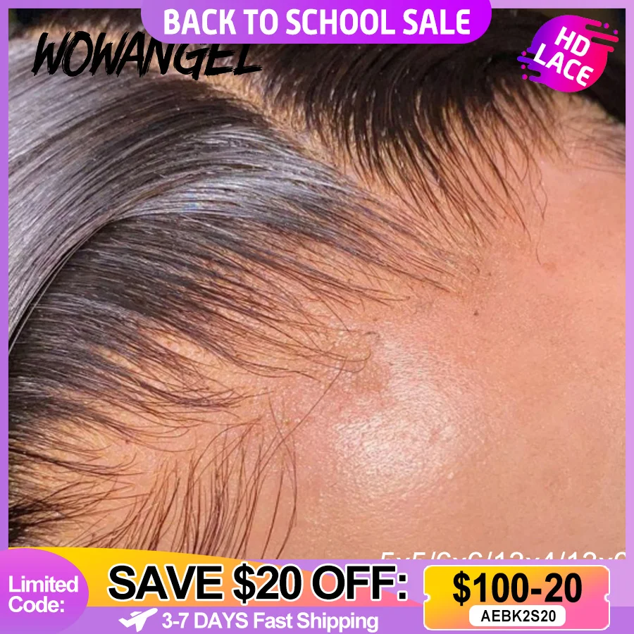 WOW ANGEL HD Lace 5x5 6x6 13x4 13x6 HD Lace Frontal Only Melt Skin Straight Hair Pre Plucked invisible HD Lace Closure Only