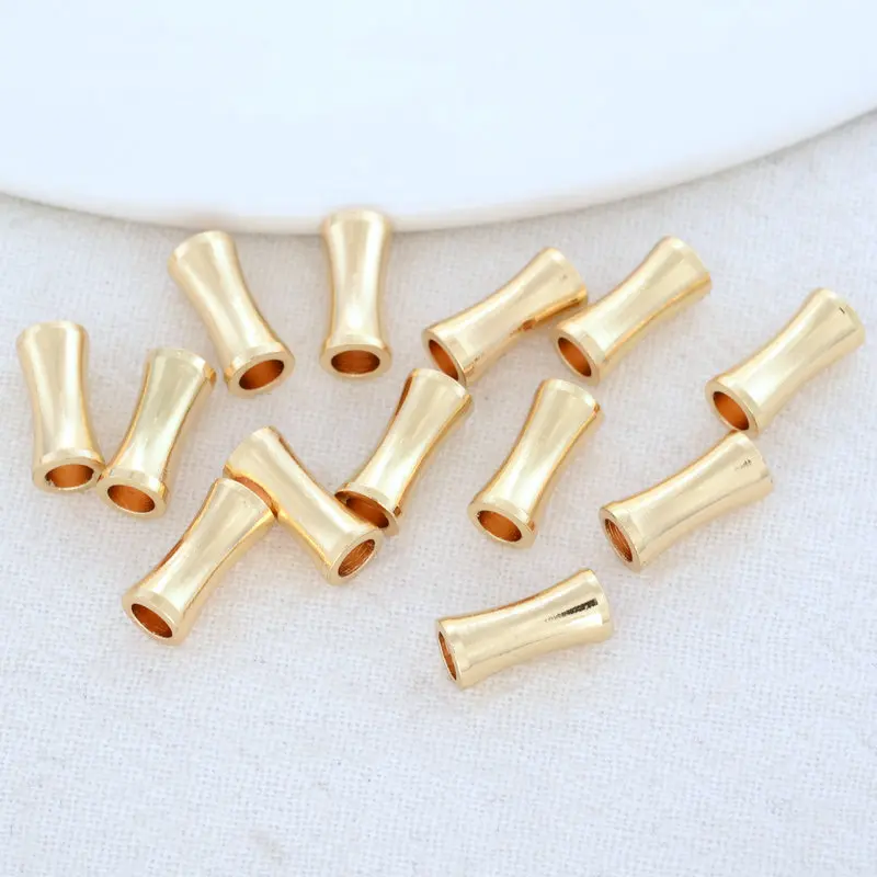 

Латунные бусины в форме цилиндра, цвет золото 14 к, 5 х11 мм, 20 шт.