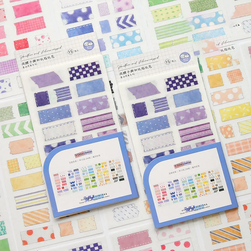 

15sheets Shredded Sticker Pack DIY Scrapbooking Collage Hand Account Material Background Base Decoration Aesthetic Stickers