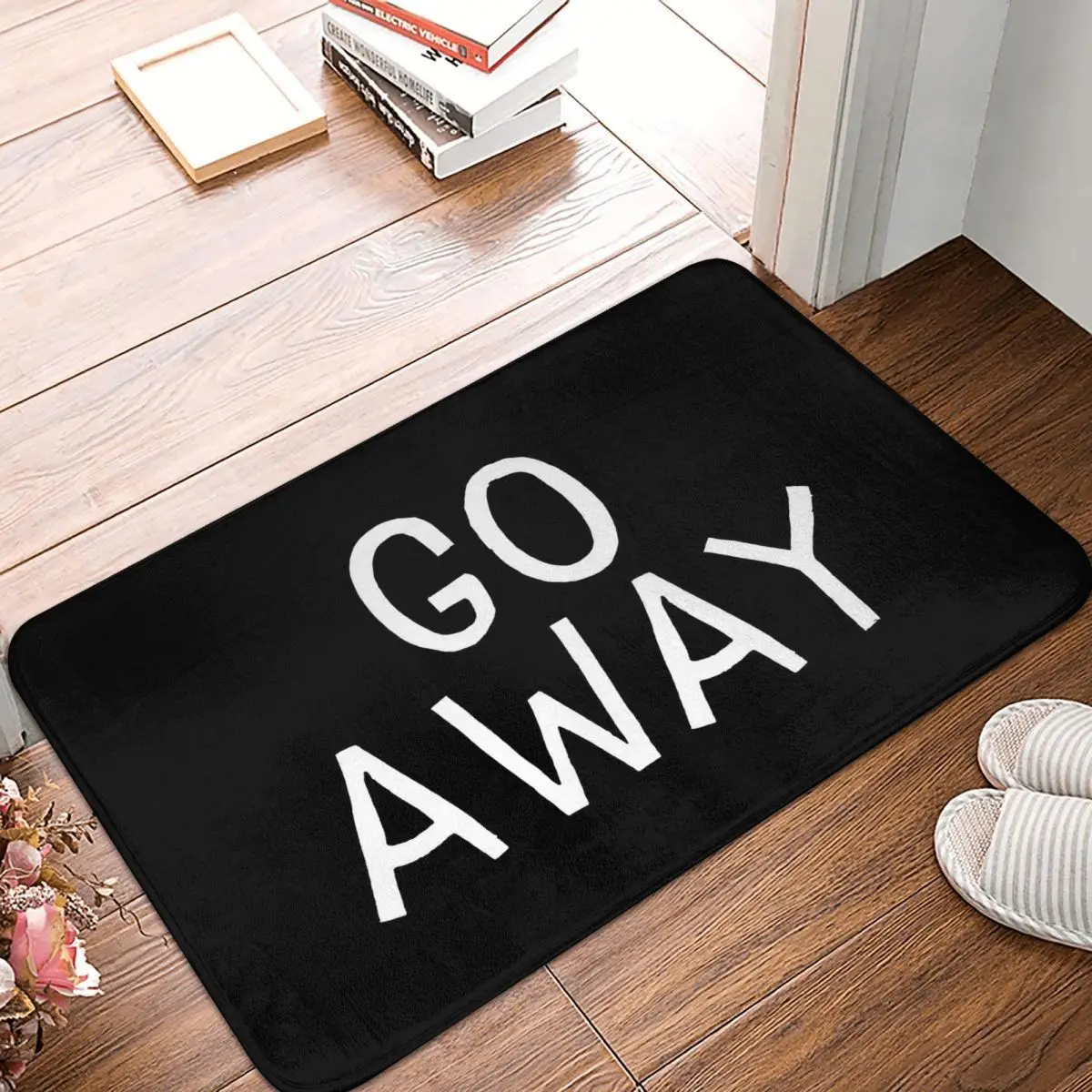 

Go Away Fuuny Word коврик для ванной с белыми буквами, Придверный коврик, кухонный ковер, коврик для балкона, домашний декор