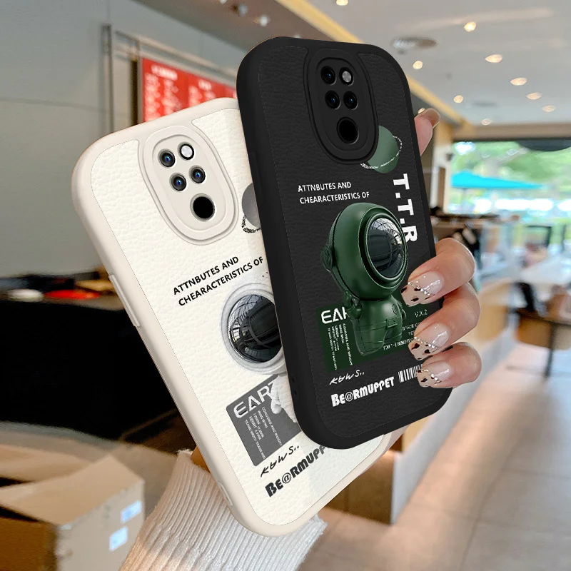 

Astronaut Lambskin Case for Huawei Mate 20 Pro P20 P30 Pro P40 Lite 4G 5G Nova 4E 5T 7i 7 SE Honor 20 20S Soft Shockproof Cover