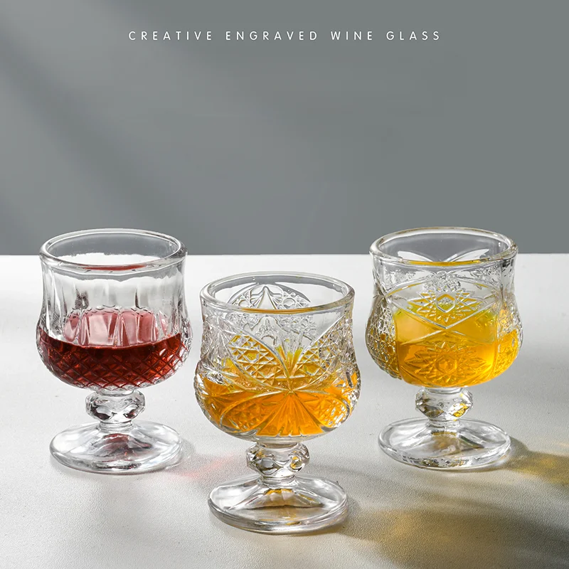 

6PCS Goblet Glass Wine Glasses Creative Shot Glass Cocktail Glass Red Wine Glass Juice Glass New Champagne Glasses
