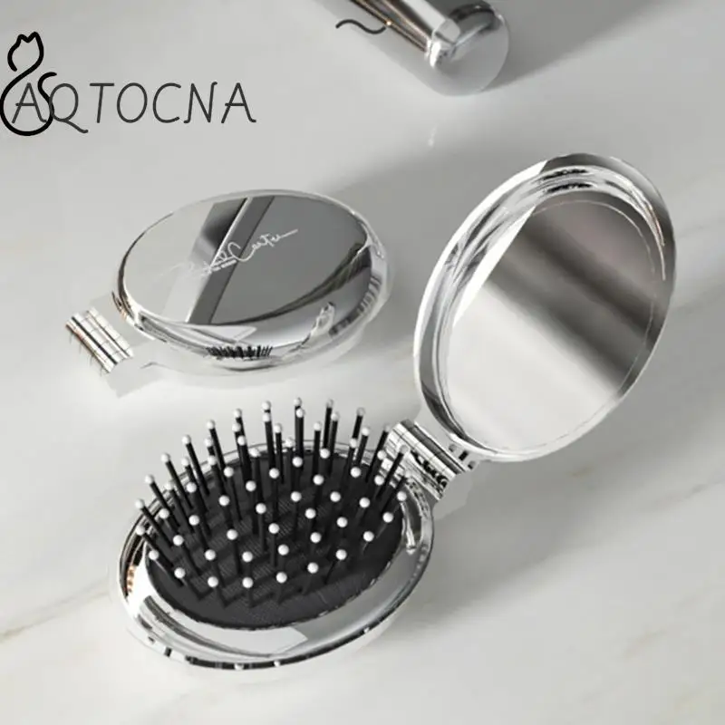 

Складная расческа для волос, портативный антистатический инструмент для массажа головы и кожи головы, для макияжа, зеркала, укладки