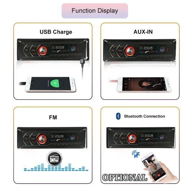 Автомобильный MP3 bluetooth FM плеер один 12 в 1 din стерео радио Aux вход приемник SD USB аудио