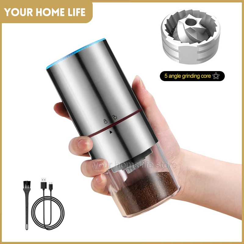 

Portable Coffee Grinder Small Electric Coffee Bean Grinder CNC 420 Stainless Steel burr USB Charging for Drip Coffee Kitchen