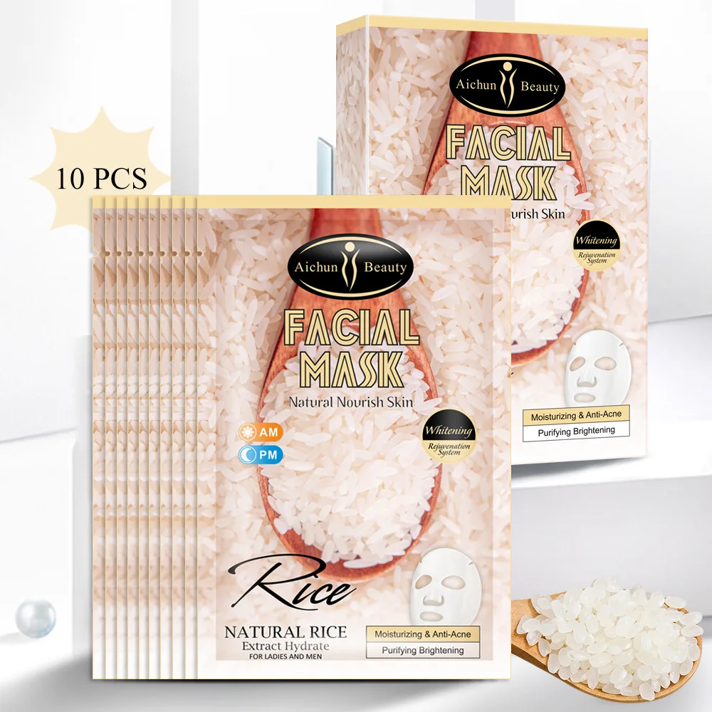 Rice Facial Mask Pore Cleaning Fine Lines Desalination Moisture Brightening Rice Mask Rice Skin Care Products Hydrating