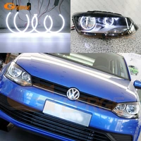excellent ultra bright cob led angel eyes halo rings day light car accessories for volkswagen vw polo 5 6r 6c crosspolo vento