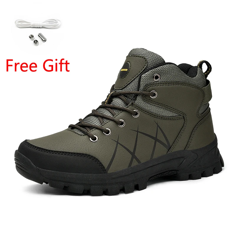 

Men Waterproof Hiking Shoes Outdoor Climbing Non-slip Camping Trekking Sneakers Sports Breathable Mountaineering Army Green Boot