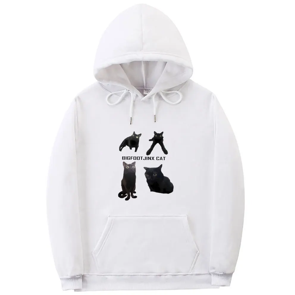 

Funny Animal Graphic Hoodie Big Foot Jinx Cat Print Sportswear Spring Autumn Men Women Vintage Casual Loose Hoodies Sweatshirt