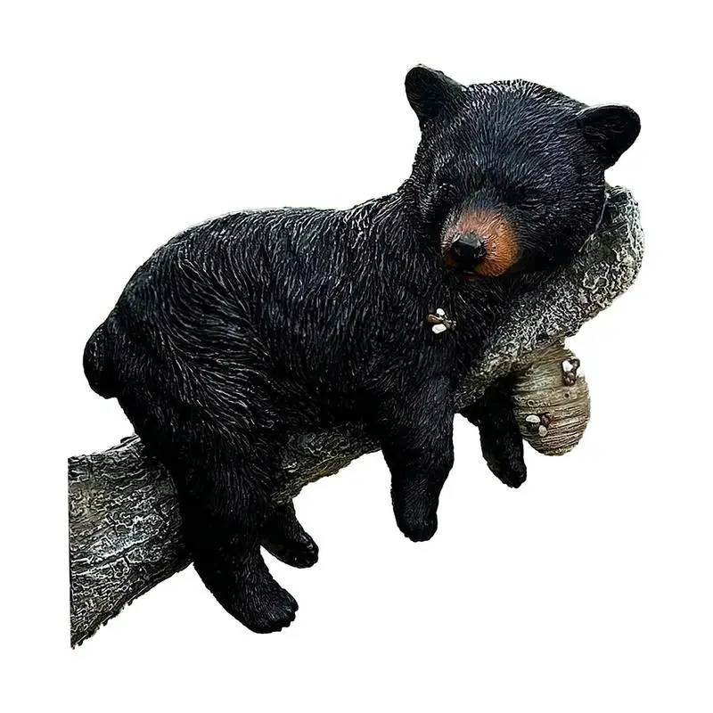 

Black Bear Cub Napping Statue Hanging Out The Tree Resin Figurine Animal Decoration For Indoor Outdoor Courtyard Gardens Hedge
